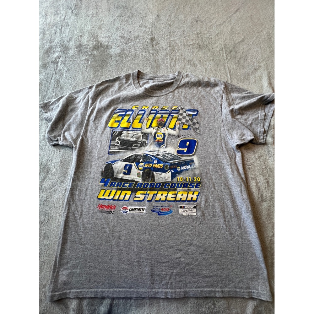 Hendrick Motorsports T-Shirt Mens XL Gray Chase Elliott Road Course Win Streak